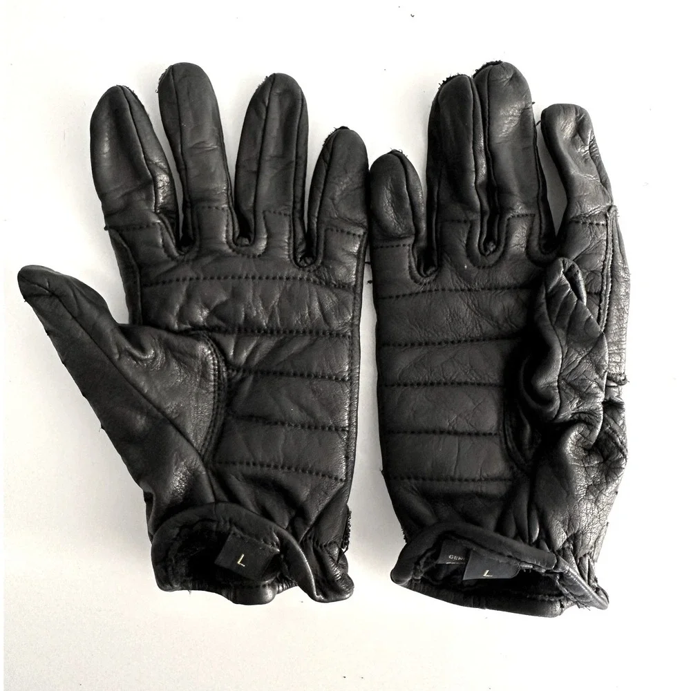 Harley Davidson Gloves L & Skull Cap Set Womens Black Studded Leather Motorcycle